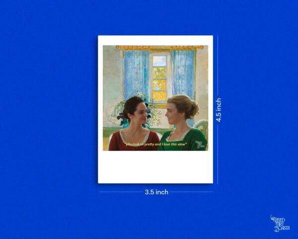 Portrait of a Lady on Fire x Living Room with Lilac Curtains and Blue Clematis Polaroid