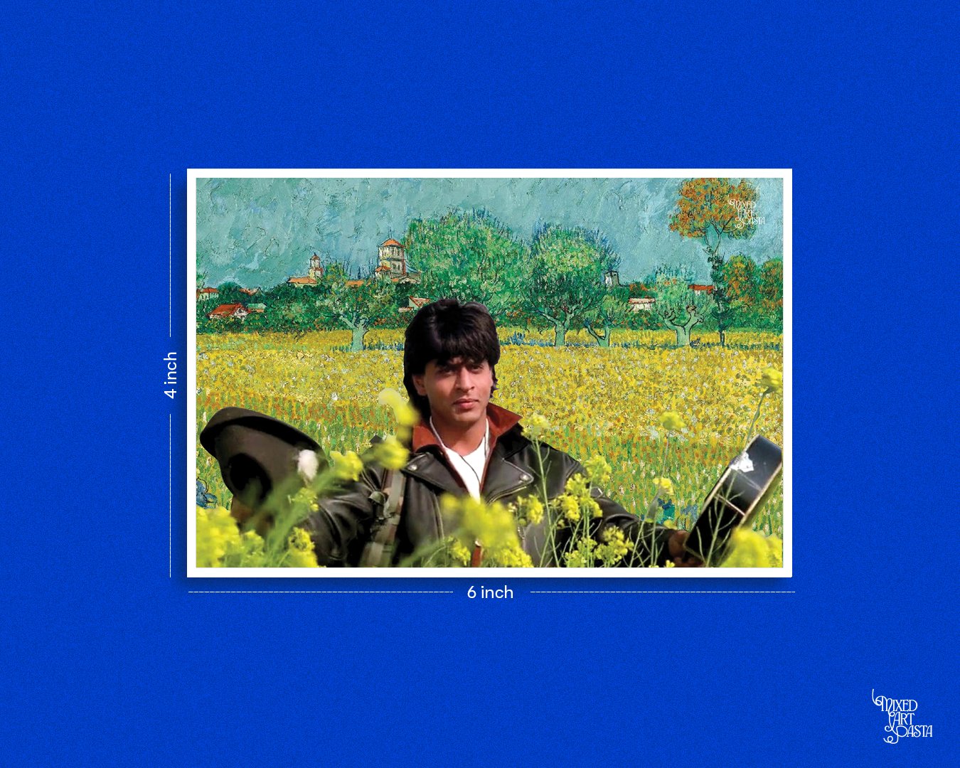 Dilwale Dulhania Le Jayenge x Field with Irises near Arles x DDLJ Theme Postcard
