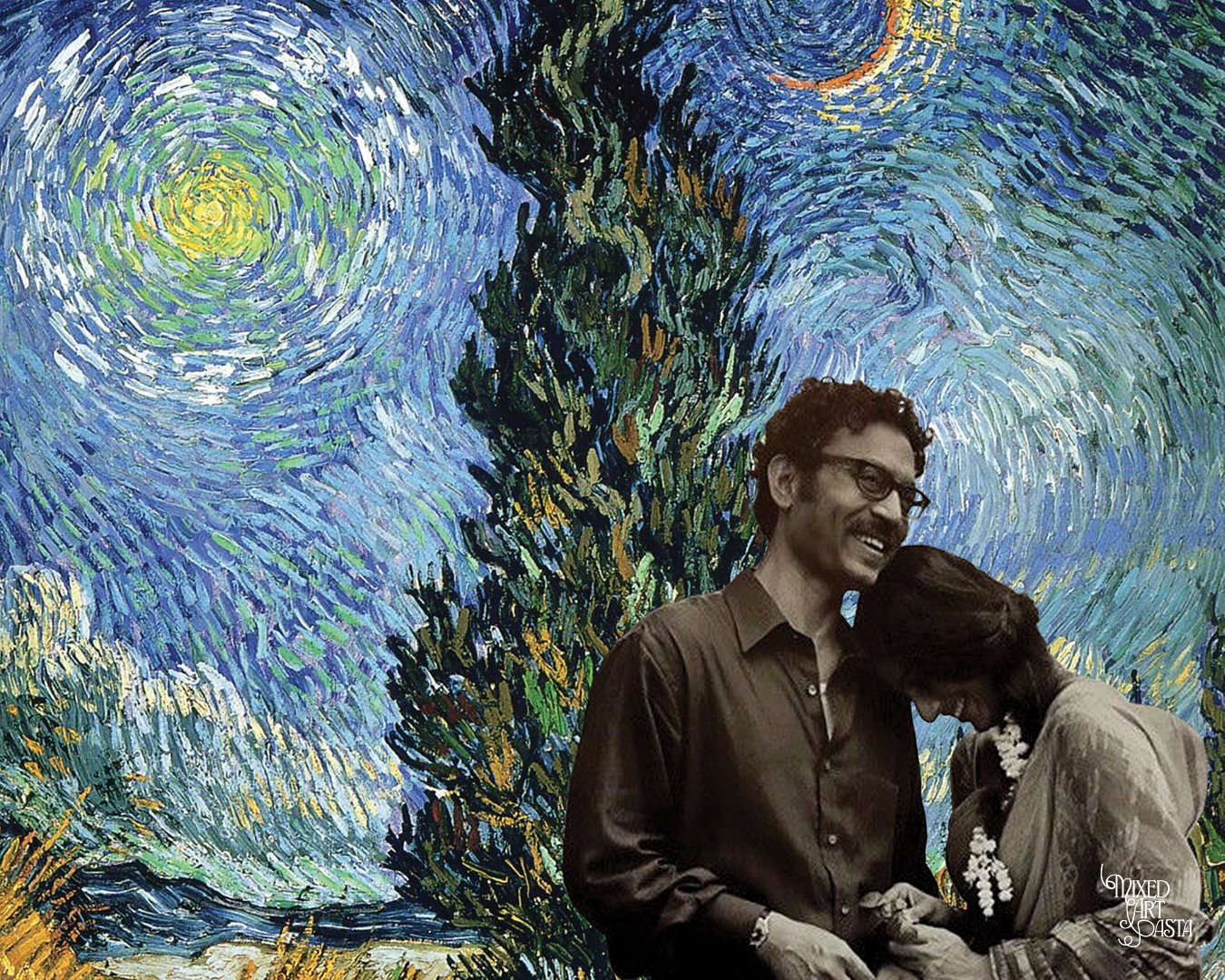 Irrfan and Tabu x Road with Cypress and Stars x The Namesake Reprise