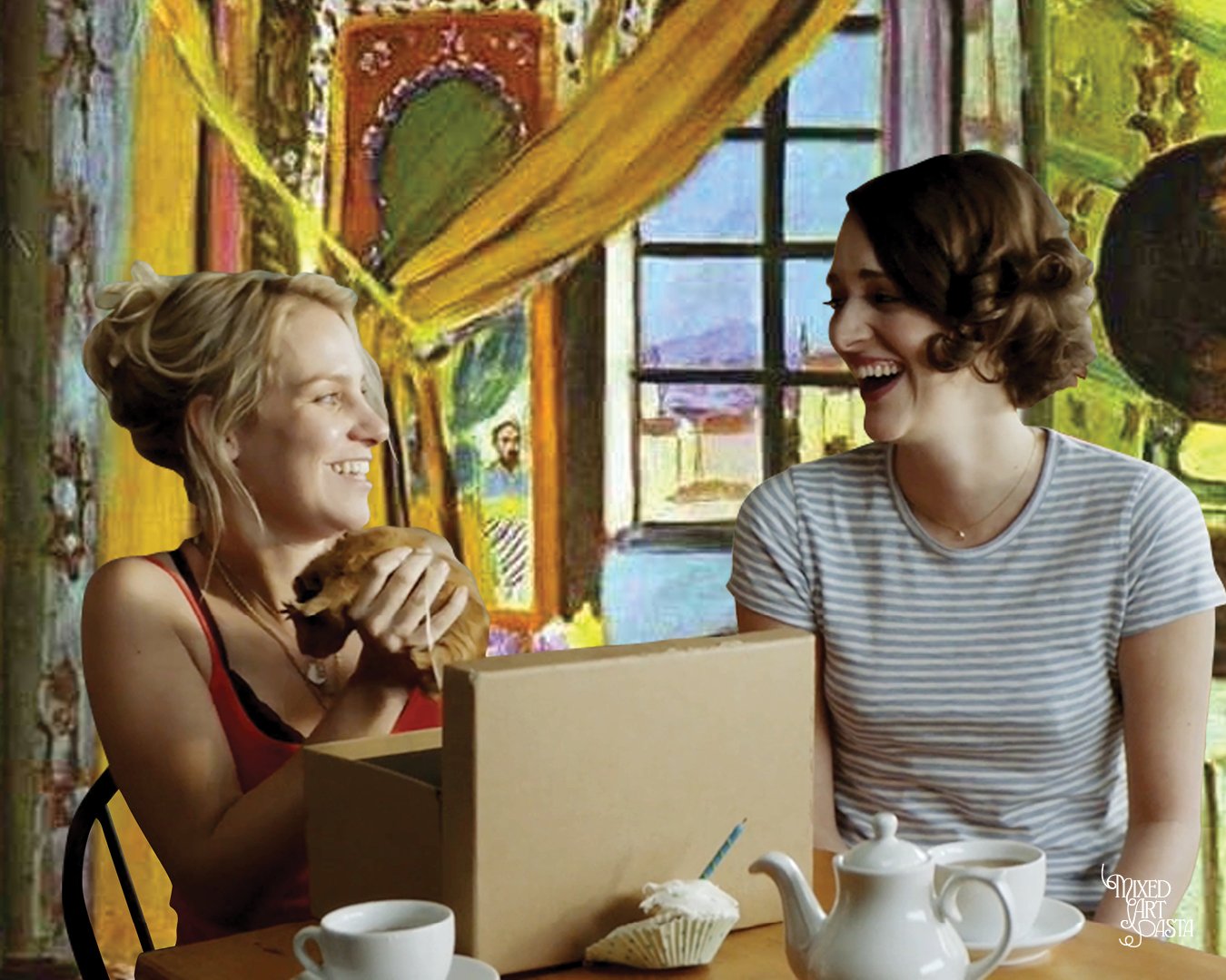 Fleabag and Boo x Interior with Phonograph