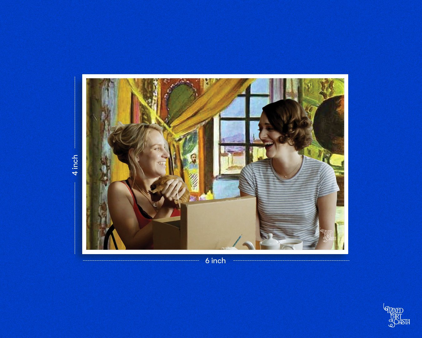 Fleabag and Boo x Interior with Phonograph Postcard