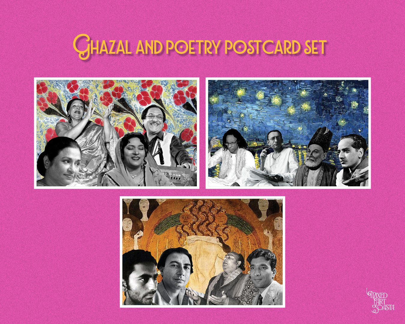 Ghazal and Poetry Postcard Set_0 Ghazal & Poetry Set of 3 Postcard Prints