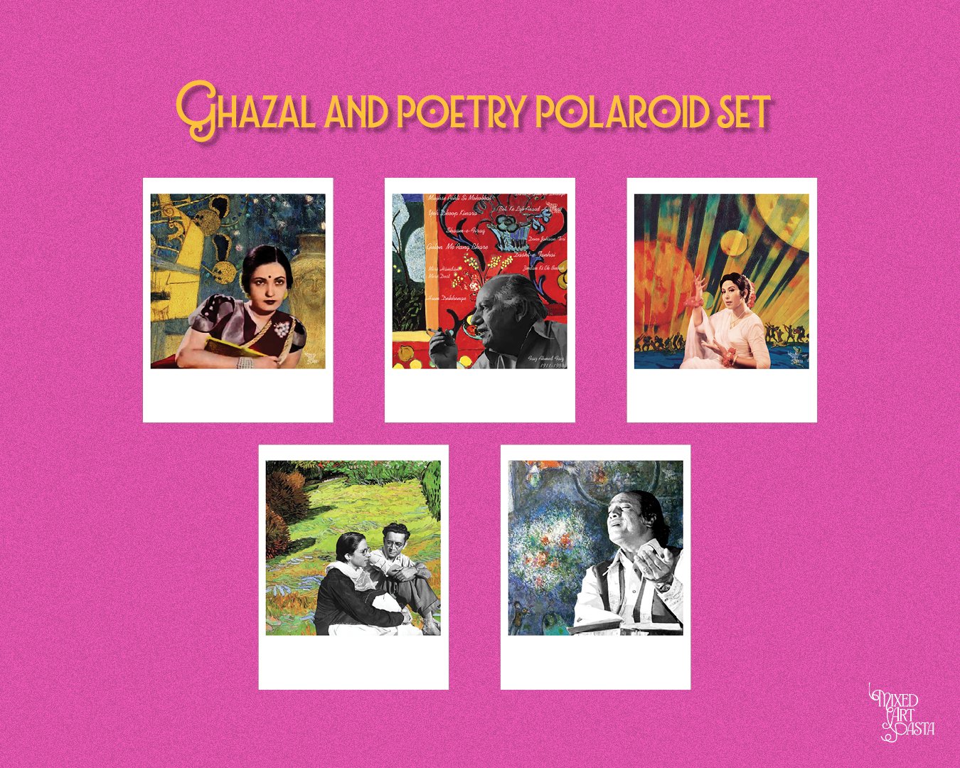 Ghazal and Poetry Set_0 Ghazal and Poetry Set of 5 Polaroids